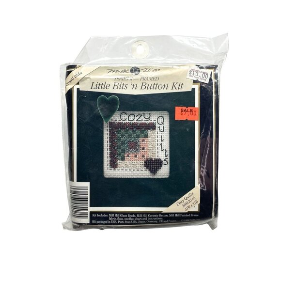 Mill Hill Little Bits 'n Buttons Cross Stitch Kit Cozy Quilts MHLB11A Frame NEW - Picture 1 of 2